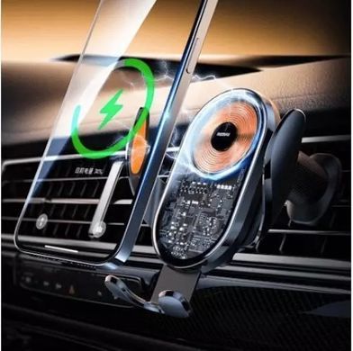 Купити Автотримач для телефона з БЗП REMAX 15W Ultra-thin 3-Axis Linkage Car Holder RM-C17i Black