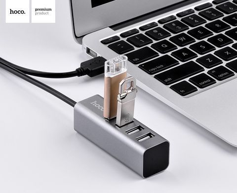 Купити Кабель-переходник HOCO HB1 4USB Line machine Tarnish