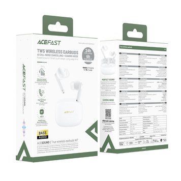 Купити Бездротові навушники TWS ACEFAST W7,ENC, IPX4, White