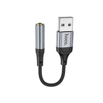 Купити Аудiокабель HOCO LS36 Fresh external sound card USB to 3.5 Black