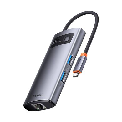 Купити USB-хаб Baseus Metal Gleam Series 4-in-1 Multifunctional Type-C to 3xUSB3.0+RJ45 Gray