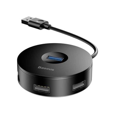 Купити USB-хаб Baseus Round box HUB adapter （USB3.0 to USB3.0*1+USB2.0*3） Black