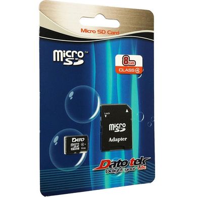 Купити Карта пам'яті DATO microSDHC 8GB Class 4 +SD-адаптер
