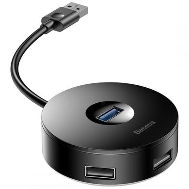 Купити USB-хаб Baseus Round box HUB adapter （USB3.0 to USB3.0*1+USB2.0*3） Black