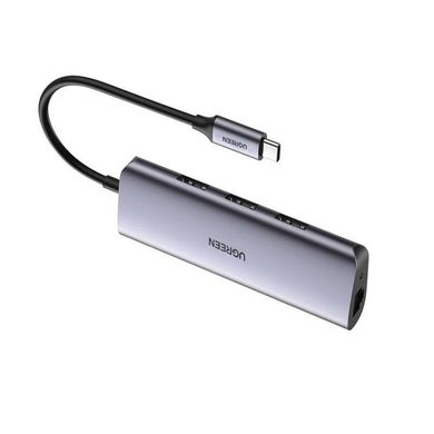 Купити концентратор UGREEN CM252 Type-C to 3xUSB 3.0+RJ45+USB-C Metal Gray