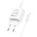 Мережевий зарядний пристрій HOCO C76A Pro Majestic single port PD30W charger set (C to iP)(EU) White