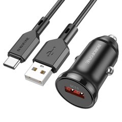 Купити Автомобільний зарядний пристрій Borofone BZ18 single port QC3.0 car charger set(Type-C) USB Black