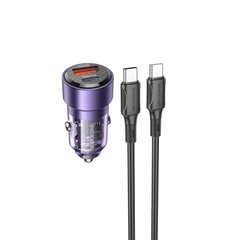 Купити Автомобільний зарядний пристрій Borofone BZ20 charger set(C to C) USB-A/Type-C Transparent Purple