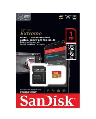 Купити Карта пам'яті SanDisk microSDXC Extreme 1TB Class 10 UHS-I (U3) V30 A2 W-130MB/s R-190MB/s