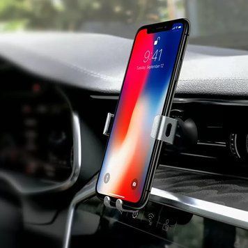 Купити Автотримач для телефона HOCO CA56 Plus Armor metal gravity car holder Black Silver