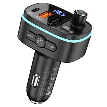 Купити АЗП с FM-модулятором HOCO E62 Fast PD20W+QC3.0 car BT FM transmitter Black