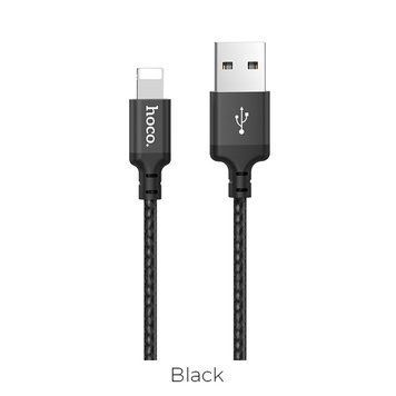 Купити Кабель HOCO X14 USB to iP 2A, 1m, nylon, aluminum connectors, Black
