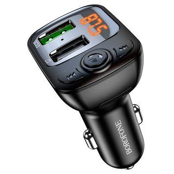 Купити АЗП с FM-модулятором BOROFONE BC41 Eminency QC3.0 Car BT FM transmitter 18W Black 8525500090