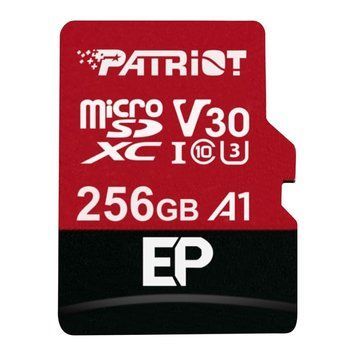 Купити Карта памяти microSDXC (UHS-1 U3) Patriot EP Series 256Gb class 10 V30 (R-100MBs, W-80MBs) (адаптер SD)