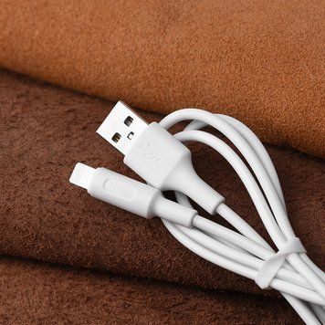 Купити Кабель HOCO X25 USB to iP 2A, 1m, PVC, PVC connectors, White
