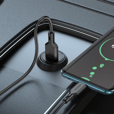 Купити Автомобільний зарядний пристрій Borofone BZ18 single port QC3.0 car charger set(Type-C) USB Black
