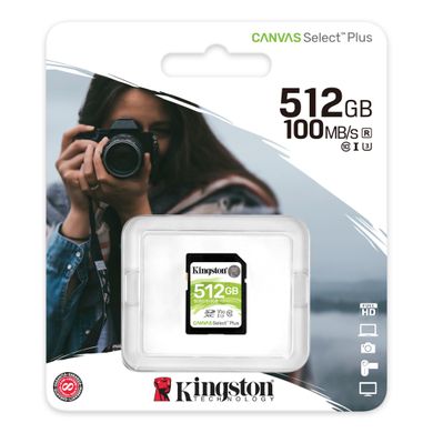 Купити Карта памяти Kingston SDXC Kingston Canvas Select Plus 512Gb class 10 V10 (R-100MB/s) 512GB Class 10 UHS-I (U3) V30 W-10MB/s R-100MB/s