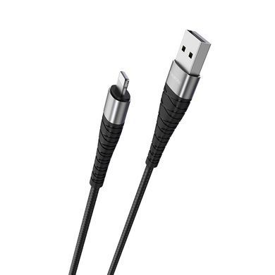 Купити Кабель BOROFONE BX32 USB to iP 2.4A, 1m, nylon, aluminum+TPE connectors, Black
