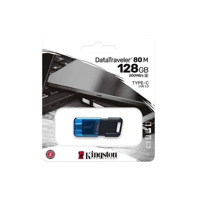 Купити Флеш-накопичувач Kingston DT80M USB3.2/USB Type-C 128GB Black/Blue