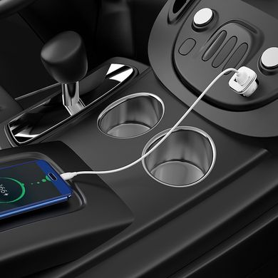 Купити Автомобильное зарядное устройство Borofone BZ12 double port in-car charger set with Lightning USB White