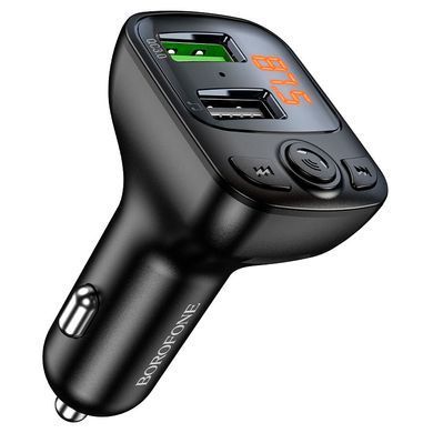 Купити АЗП с FM-модулятором BOROFONE BC41 Eminency QC3.0 Car BT FM transmitter 18W Black 8525500090