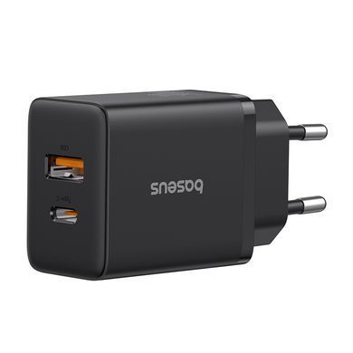 Купити Мережевий зарядний пристрій Baseus Cube Fast Charger C+U 30W EU Cluster Black