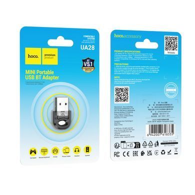 Купити Адаптер Bluetooth HOCO UA28 USB BT adapter Black