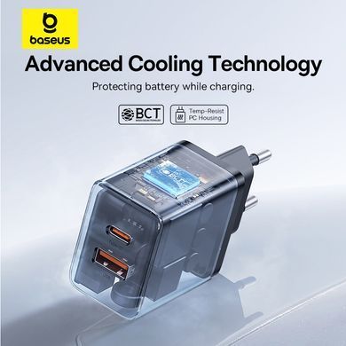 Купити Мережевий зарядний пристрій Baseus Cube Fast Charger C+U 30W EU Cluster Black