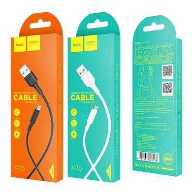 Купити Кабель HOCO X25 USB to Micro 2A, 1m, PVC, PVC connectors, Black