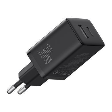Купити Мережевий зарядний пристрій Baseus Cube Fast Charger C+U 30W EU Cluster Black