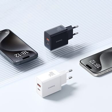 Купити Мережевий зарядний пристрій Baseus Cube Fast Charger C+U 30W EU Cluster Black