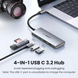 USB-хаб UGREEN CM480 Type-C Metal Gray