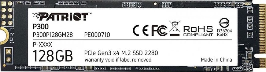Купити Накопитель SSD Patriot P300 128Gb M.2 2280 PCI Express 3.0 x4 3D TLC NAND