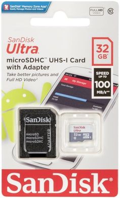Купити Карта пам'яті SanDisk microSDHC Ultra 32GB Class 10 R-100MB/s
