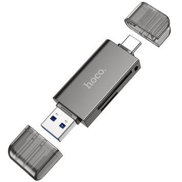 Купити Кардрiдер Hoco HB39 USB/Type-C 3.0 A to SD, TF Metal Gray