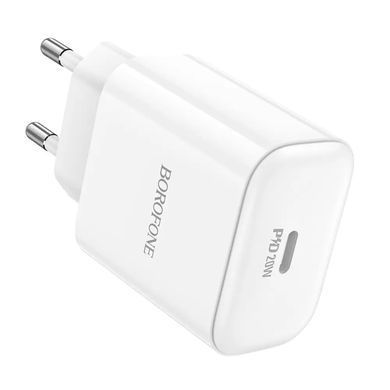 Купити Сетевое зарядное устройство BOROFONE BA81A single port PD20W charger(EU) White