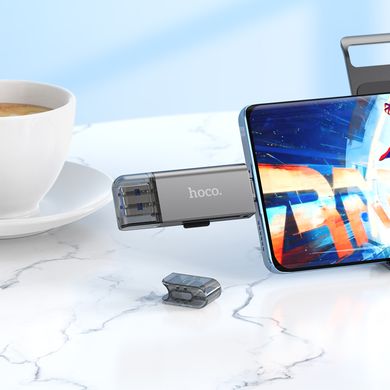 Купити Кардрiдер Hoco HB39 USB/Type-C 3.0 A to SD, TF Metal Gray