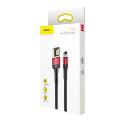 Купити Кабель Baseus Cafule Special Edition Lightning USB 2.4 A 1m Black-Red