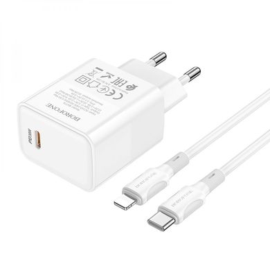 Купити Мережевий зарядний пристрій Borofone BA77A charger set(C to iP) White