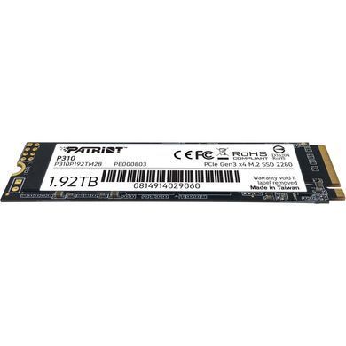 Купити Комп'ютерний запам'ятовувальний пристрій SSD M.2 Patriot P310 1920GB NVMe 2280 PCIe 3.0x4 3D NAND TLC