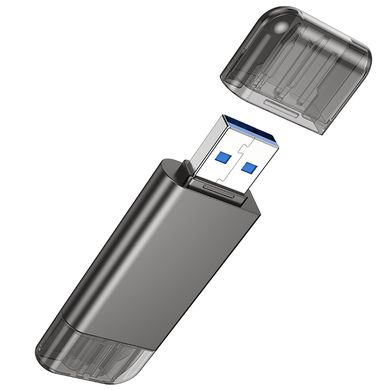 Купити Кардрiдер Hoco HB39 USB/Type-C 3.0 A to SD, TF Metal Gray