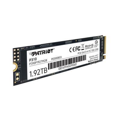 Купити Комп'ютерний запам'ятовувальний пристрій SSD M.2 Patriot P310 1920GB NVMe 2280 PCIe 3.0x4 3D NAND TLC