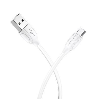Купити Кабель BOROFONE BX19 USB to Micro 2.4A, 1m, PVC, TPE connectors, White