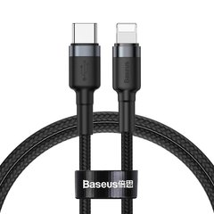 Купити Кабель Baseus Cafule Cable Type-C to iP PD 18W 1m Gray+Black Type-C Lightning 2.1 A 1m Black-Grey