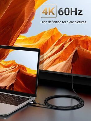 Купити Кабель UGREEN MM142 USB-C to HDMI Male to Male Cable Aluminum Shell 1.5m (Gray Black)(UGR-50570)