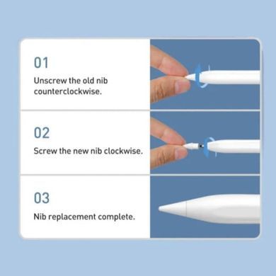 Купити Змінні наконечники для стилуса Baseus Smooth Writing Capacitive Stylus Tips Moon White（2pcs）