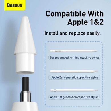 Купити Змінні наконечники для стилуса Baseus Smooth Writing Capacitive Stylus Tips Moon White（2pcs）