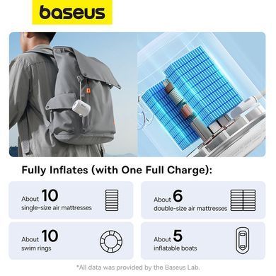 Купити Портативний насос для матраців Baseus PocketGo Portable Air Pump Stellar White