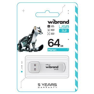 Купити Флеш-накопичувач Wibrand USB 3.2 Gen1 Marten 64GB White