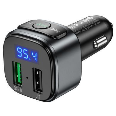 Купити АЗП с FM-модулятором HOCO E67 Fighter QC3.0 18W car BT FM transmitter Black